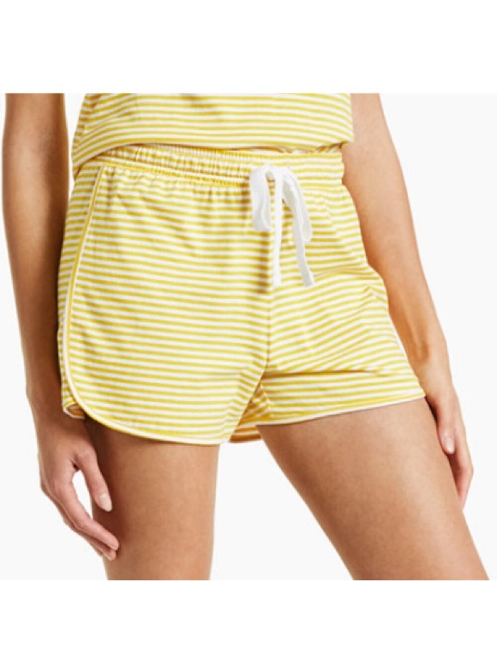 Style and Co cotton yellow stripe drawstring short